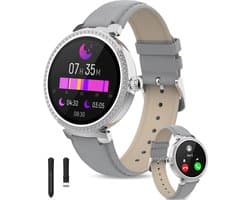 Denver Smartwatch Dames - Android & iOS - Volledige Belfunctie - Sporthorloge - Hartslagmeter - Saturatiemeter - Slaapmonitor - SWC342 - Grijs