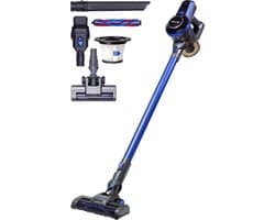 Auronic Steelstofzuiger Draadloos - Zonder Zak - Op Accu - 4-in-1 - 160W - Vacuum Cleaner - Blauw/Grijs