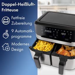 ProfiCook FR 1242 H - Dubbele Heteluchtfriteuse - Airfryer - 2x4,5 liter - 2400W — thumbnail 13