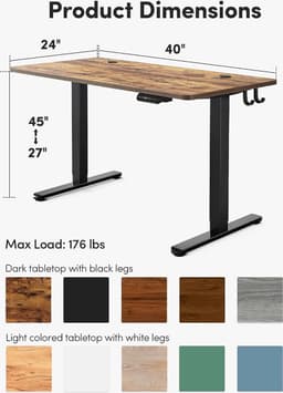 Elektrisch in hoogte verstelbaar bureau, bartafel 100 x 60 cm, sta-bureau voor thuis en op kantoor met scheidingsbord, zwart frame/bruin afwerking — thumbnail 4
