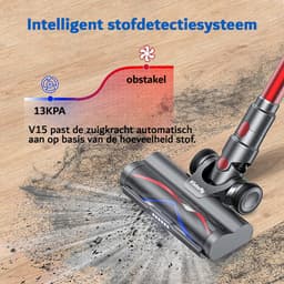 Stofzuiger Draadloos 500 Watt met 32000Pa Zuigkracht - Touchscreen - 60 minuten Looptijd - Afneembare Oplaadbare Accu - Voor Vloer, Tapijt, Dierenharen - (Energieklasse A+++) — thumbnail 4