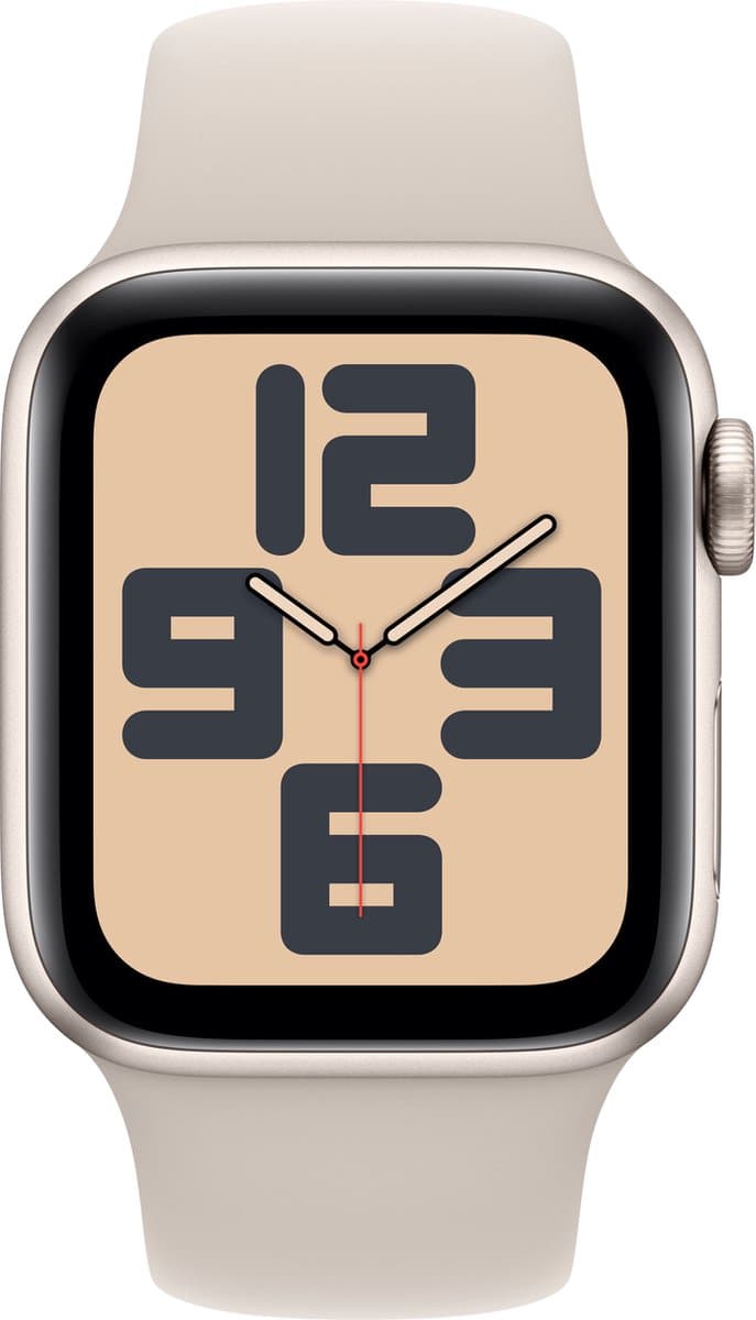 Apple Watch SE 2023 - GPS + Cellular - 40mm Starlight Aluminium Case with Starlight Sport Band - M/L — afbeelding 1