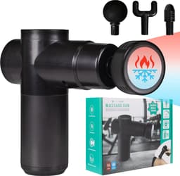 Massage Gun Professioneel - Mini Massage Apparaat - Massage Pistool Hot & Cold - Incl. 4 Opzetstukken - 13,2 x 14,5 x 4,8 cm - Zwart - Silvergear — thumbnail 1