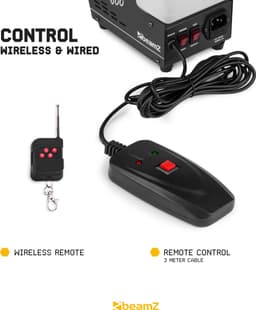 Rookmachine - BeamZ RAGE600LED met vlameffect en 5 liter rookvloeistof — thumbnail 5