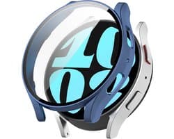 YONO Bumper geschikt voor Samsung Galaxy Watch 6 - 44mm - Screen Protector Hoesje - Full Cover Case - Lichtblauw