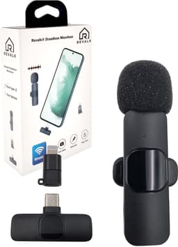 Draadloze Microfoon - Mini Microfoon - Dasspeld - Lavalier microfoon - Android en Iphone - Stream microfoon - Plug & play — thumbnail 1
