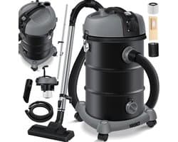 MASKO® industriële stofzuiger nat-droog roestvrij staal 2300W + stopcontact | blaasfunctie | droog en nat zuigen | Push&Clean | industriële stofzuiger met en zonder zak | zakloos - Antraciet