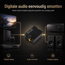 Digitaal naar Analoog Audio Converter - DAC Audio Converter - Voor TV, Versterker en Actieve Speakers - Digitale Audio Adapter met 5V/1A Voeding - Compact Zwart — thumbnail 5