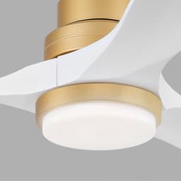 DESMIU Plafondventilator Met Verlichting - Dimbaar - 132 cm - Metaal En Hout - Goud Wit - 6 Snelheden Met Afstandsbediening — thumbnail 2