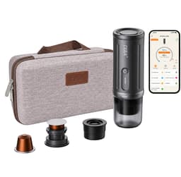 Cerapresso Travel Kit draagbare espressomachine - Bluetooth-app, temperatuurkeuze tot 96°C, pre-infusie en instelbare starttijd - dubbele espresso - capsules en gemalen koffie - 13.500 mAh accu, tot 8 espresso’s per lading - reiskoffer - Cera+ — thumbnail 1
