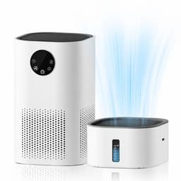 DPLUNIQ Luchtbevochtiger - Luchtreiniger - Air Purifier - HEPA Filter - 2 in 1 - Touch - 35-60 m² - 2,6kg - 23x23x55cm - Wit — thumbnail 1