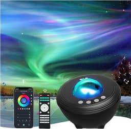 Sterrenlichtprojector voor slaapkamer met 33 verlichting, Aurora-projector met Bluetooth 5.0-luidspreker, Smart APP, 8 witte geluiden nachtlampje met IR-afstandsbediening — thumbnail 1