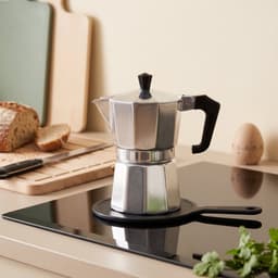 Cookinglife Percolator 2-3 Kopjes - Moka Pot - Aluminium - Grijs/Zwart - Authentieke Espresso - 150 ml — thumbnail 2