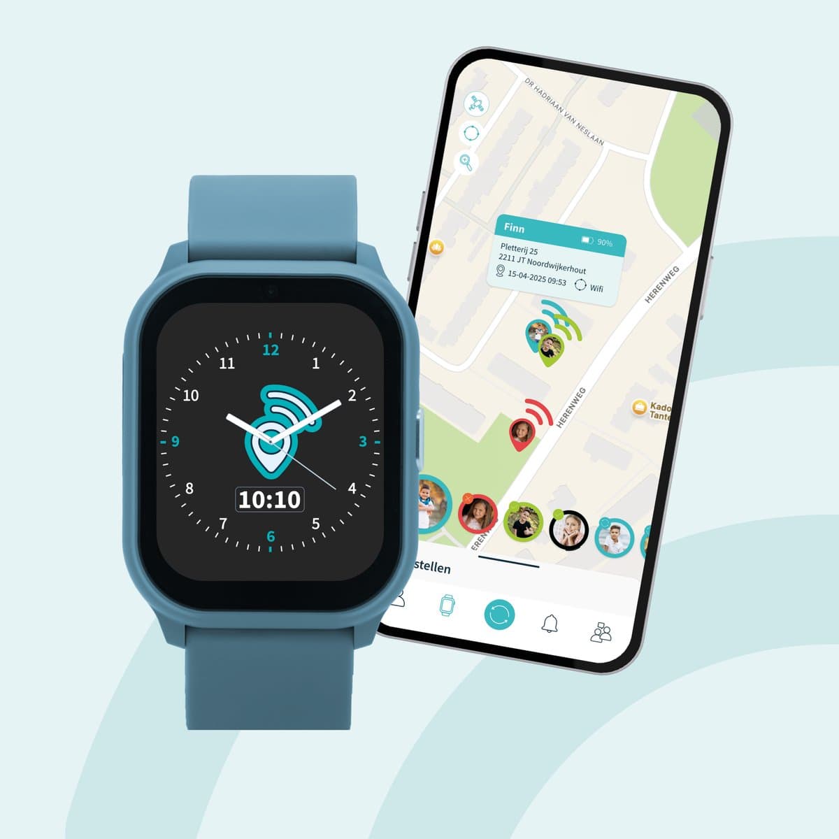 One2track Connect YOU Blauw | GPS horloge voor kinderen | Videobel in HD, voeg vriendjes toe en zie altijd waar je kind is met de leukste smartwatch voor kinderen — afbeelding 1