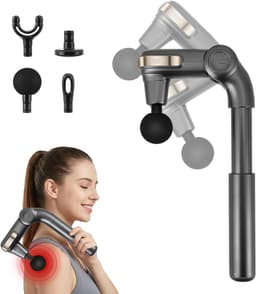 SnelShoppen - Diepweefselmassagepistool met 3 instelbare hoeken, 4 verwisselbare opzetstukken, 5 snelheden en 2800 omw/min, handheld massageapparaat v — thumbnail 1