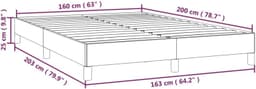 Bedframe, grijs, 160 x 200 cm, kunstleer, familiebed, hotelbedframe, bedframe voor slaapkamer, hotel, logeerkamer — thumbnail 4