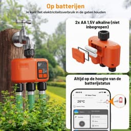 Intelligente irrigatiecomputer, wifi, 3 uitgangen met 300 meter RF super wifi-afdekking, tuinirrigatiesysteem met regenkrant, app en spraakbesturing, automatische timer — thumbnail 3