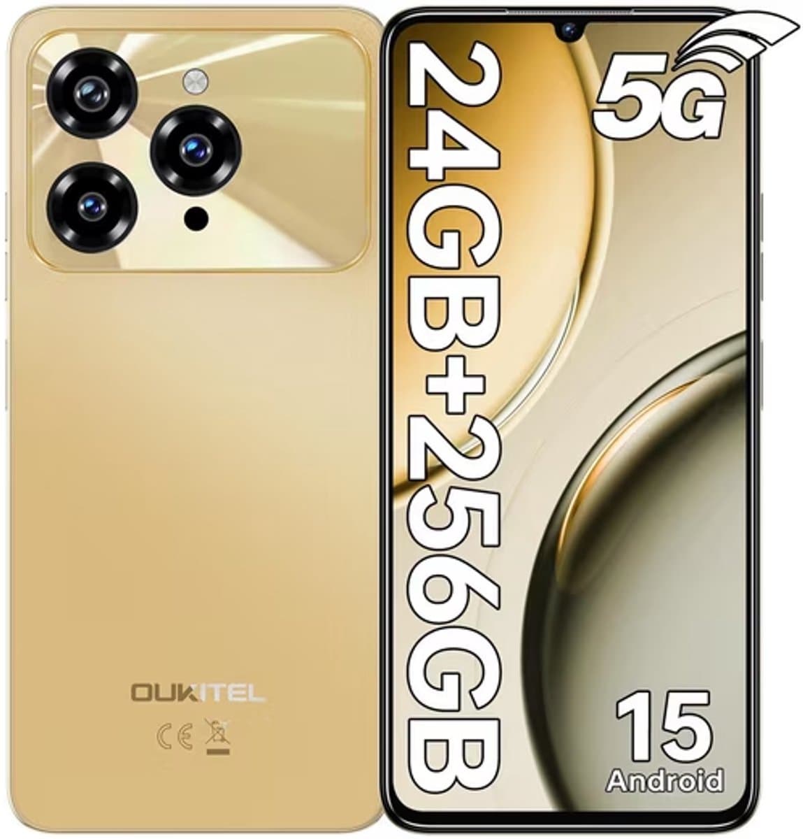 OUKITEL C6 Smartphone 5G-24GB RAM-256GB ROM-6.8 inch HD-50 MP camera-Android15 — afbeelding 1