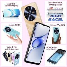 OUKITEL C5 Smartphone-16GB RAM-64GB ROM-6.52 inch HD-5000mAh-Android14-4G — thumbnail 5