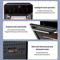 Heteluchtfriteuse – Airfryer - Airfryer Oven - 10L - 1350W - 360° Circulatie - 80°C tot 230°C - Airfryer Zonder Olie - Touchscreen - Kijkvenster - Automatisch Uitschakelen - Zwart — thumbnail 1