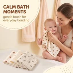 3-delige set baby washandjes katoen - 22x23 cm zachte doeken voor baby's — thumbnail 3