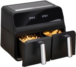 alpina Dubbele Airfryer XXL 8L - Dubbele Heteluchtfriteuse met 2 Manden - Air Fryer met 8 Bakprogramma's - Digitaal Display - Timer tot 60 Minuten - SYNC en MATCH modus - Zwart — thumbnail 1