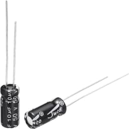 10uF 50V 5x11mm elektrolytische condensator radiale aansluitingen aluminium condensatoren voor TV LCD monitor VCD 15 stuks — thumbnail 1