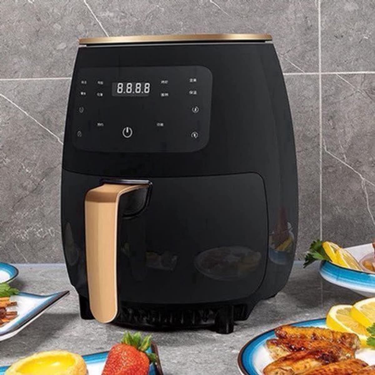 Heteluchtfriteuse - Airfryer - 4.5L- 1400W - Intelligente Deep Air Fryer - Heteluchtcirculatiekoker - Smart Touch AirFryer - Zwart — afbeelding 1