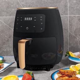 Heteluchtfriteuse - Airfryer - 4.5L- 1400W - Intelligente Deep Air Fryer - Heteluchtcirculatiekoker - Smart Touch AirFryer - Zwart — thumbnail 1