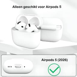 Studio Air Hoesje geschikt voor Airpods 5 - Wit - Schokbestendige Siliconen Case — thumbnail 2