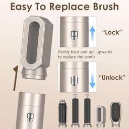 Luchtborstel 5-in-1 Air Styler Set, 1000 W Hair Air Styler 3 temperaturen, Mulit Air Brush Set voor het gladmaken, volume geven, drogen, blaasborstel voor verschillende haartypes — thumbnail 4