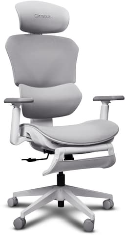 Trust GXT 725W Rivara - Ergonomische Gamestoel - 3D-armleuningen - Ademende Mesh - Ingebouwde beensteun - Tot 150 kg - Wit — thumbnail 1