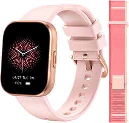 Sytifro Smartwatch Dames met 2 Verwisselbare Bandjes - Bluetooth Bellen - 1.83 Inch HD Scherm - Hartslagmeter - Slaapmonitor - Stappenteller - IP68 - Geschikt voor iOS & Android - Roségoud — thumbnail 1