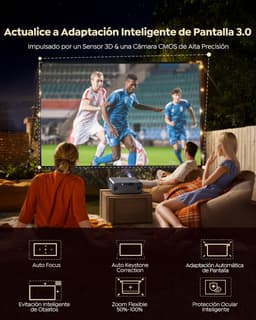 Beamer Draagbaar - 1200 ANSI Lumen - 1920 x 1080 Resolutie - LCD Scherm - Bluetooth En HDMI - Voor Thuisbioscoop En Presentaties — thumbnail 4
