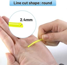 SnelShoppen - Grastrimmerdraad 2,4 mm/100 m - Reserve Trimmerlijn Nylondraad voor Grasmaaier, Bosmaaier en Tuinonderhoud - Geel, Geschikt voor Onkruid — thumbnail 2