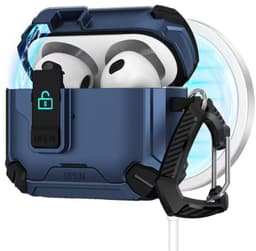 Magnetische Blauwe AirPods Pro 3 Case Compatibel met Apple AirPods Pro 4 met Multifunctionele Standaard — thumbnail 1