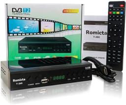TNT HD Decoder 2025 – DVB-T2/C, H.265 HEVC FTA Full HD PVR, USB, HDMI, SCART, Digitale Terrestrische Tuner, Full HD 1080p Ontvanger, 2-in-1 Universele Afstandsbediening — thumbnail 1
