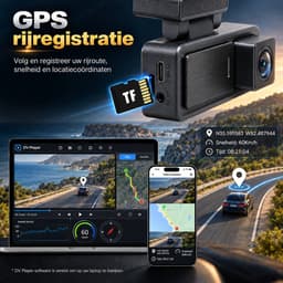 Nexeli NX-DC-10 2CH Mini Dashcam – 64GB – 4K Ultra HD Voor & Full HD 1080P Achter – WiFi – GPS – LCD Scherm – Dashcam voor Auto – Auto Camera — thumbnail 5
