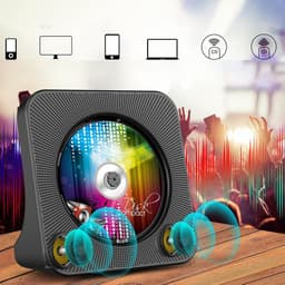 DVD-Speler - CD-Speler met Bluetooth - Multimedia Speler - Bluetooth 5.0 TX/RX - HDMI voor TV en Projector - USB & FM Radio - Stereo Speakers - Voor Muziek en Films - Zwart — thumbnail 3