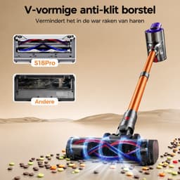 Steelstofzuiger 45KPa-Draadloze Steelstofzuiger 50 Min Gebruiksduur-3 Modi met LED Display-Telescopische Buis-Anti-Klitfunctie voor Harde Vloeren en Tapijten — thumbnail 2