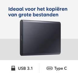 Externe harde schijf - Draagbare opslag - Bestanden bewaren - USB 3.1 Type-C - 12 x 12 x 1.5 cm — thumbnail 3