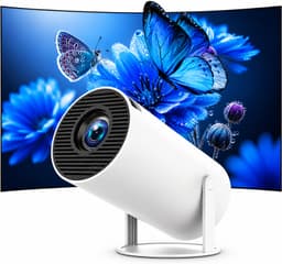 Mini Beamer met Android 11 – WiFi 6 & Bluetooth 5.0 – Netflix – 180° Draaibaar – Automatische Keystone – 1280x720 – 4K/1080p Ondersteuning — thumbnail 1