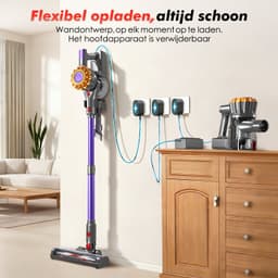 Adormii Steelstofzuiger Draadloos – 50000Pa Sterke Zuigkracht – 60 Min Accuduur – Anti-haarwikkel Vloerborstel – 4 HEPA-filters – 1,6 L Stofreservoir – Groene LED Stofdetectieverlichting – Goud — thumbnail 4