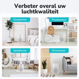 Luchtreiniger HEPA 13 Filter - Koolstoffilter - 45 Watt Vermogen - 22x22x36 cm - Wit - App Bediening — thumbnail 3
