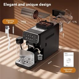 Innovastore Koffiemachine - Espressomachine - Koffiebonenmachine - LatteGo Melksysteem - Koffiezetapparaat - 8 koffiemenu's -Zwart — thumbnail 5