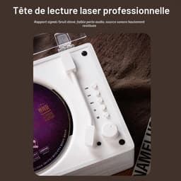 Draagbare cd-speler met Bluetooth en luidsprekers, compacte retro dvd-speler met afstandsbediening, ondersteunt USB/AUX/Type-C, oplaadbare muziekspeler, 3,5 mm AUX desktop cd-speler (wit). — thumbnail 4