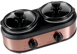 Huishoudelijke multicooker - Mini kookpan - Gezond koken - Twee keramische potten - 12L per pot - Zwart — thumbnail 1