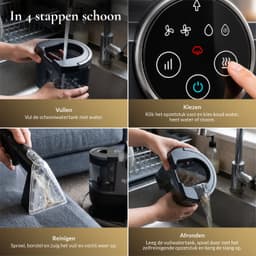 Rovelle 3 in 1 Tapijtreiniger - Vlekkenreiniger - Zetelreiniger - Bank Reiniger - Stoomreiniger Bank - Meubelreiniger - Warm & Koud Stoomsysteem - Voor Tapijt, Bank & Autobekleding - 1200W — thumbnail 3