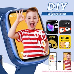 FOSMET Horloge Kind - Smartwatch Kinderen - 2G-Incl. Camera en 31 Kids Spelletjes - 512MB Geheugen - IP68 Waterdicht - Video Bellen& - USB Oplaadbaar Kinderhorloge SOS-Knop - Voor IOS & Android - Cadeaus Voor Jongens en Meisjes - Blauw — thumbnail 5