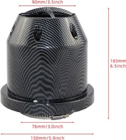 Luchtfilter 76 mm High-Flow koude luchtinlaatfilter auto's transporteurs motor inname vervanging high power sport mesh kegel voor auto zwart koolstof patroon — thumbnail 1